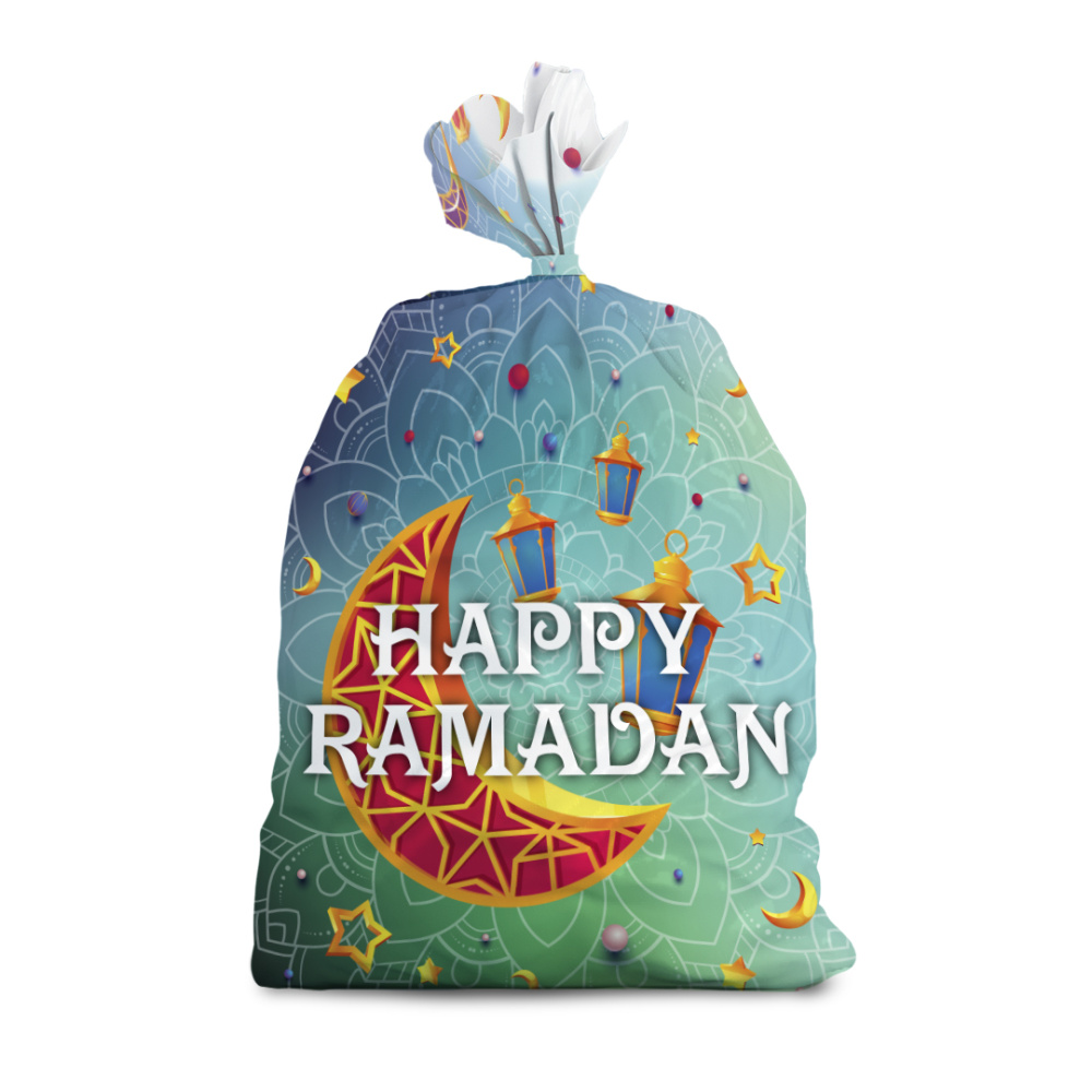 Пакет подарочный Happy Ramadan синий (кулек)