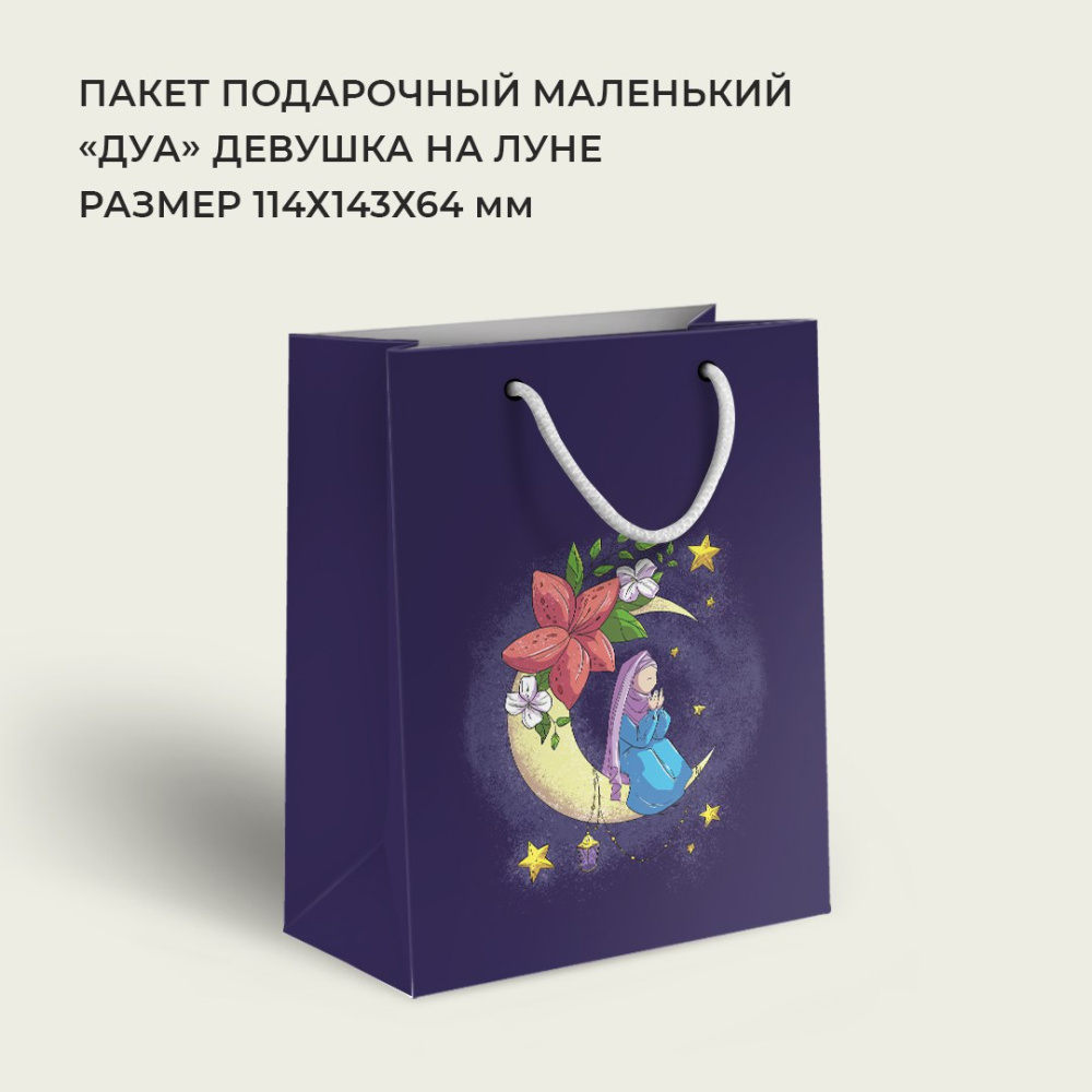 Пакет маленький «Дуа» девушка на луне